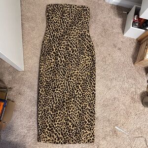 Zara Black and Brown Animal Print Dress